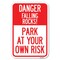 Signmission Danger Falling Rocks!-Park at Your Own Risk Heavy-Gauge Alum. Sign, 12" H, A-1218-24197 A-1218-24197 - alternate 1